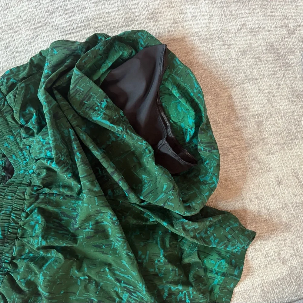 Outdoor Voices Teal Patterned Women's Athletic Shorts - Picture 3 of 5
